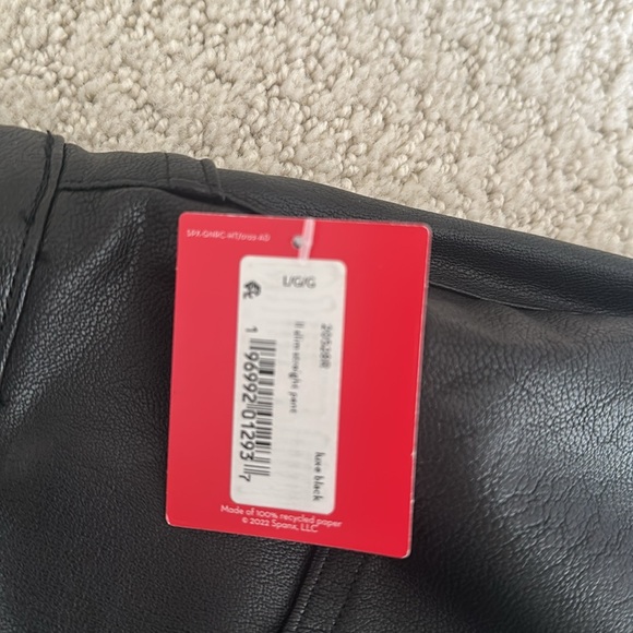 SPANX faux lea slim straight pant size large - Picture 6 of 7